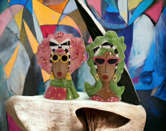 Ceramic African American Ladies Wearing Shades Salt and Pepper Home Décor Gift for Her Mom Friend or Coworker Kitchen
