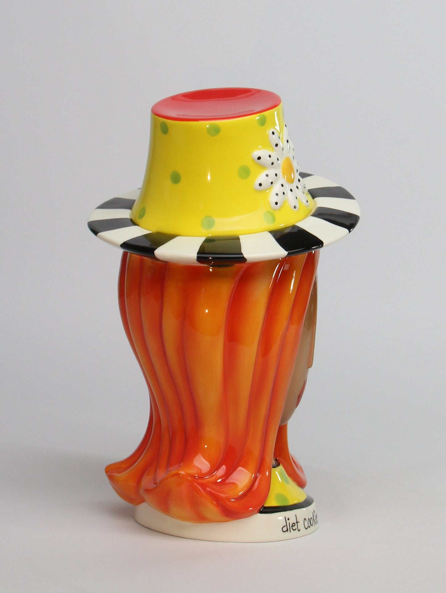 Ceramic African American Lady Daisy Flower Hat Cookie Jar Home Décor Gift for Her Mom Friend or Coworker Kitchen Décor