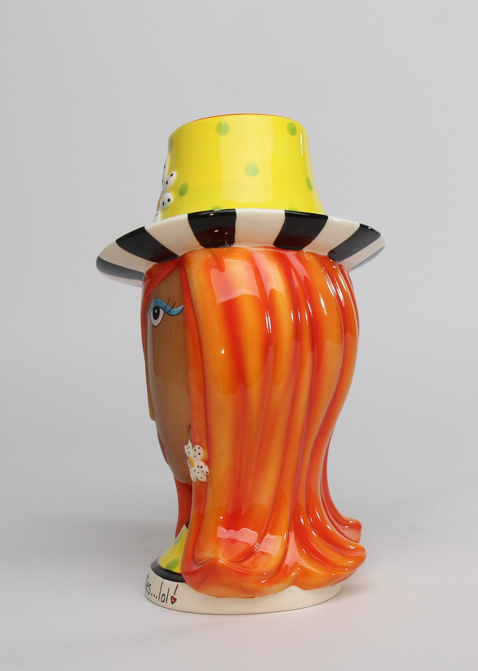 Ceramic African American Lady Daisy Flower Hat Cookie Jar Home Décor Gift for Her Mom Friend or Coworker Kitchen Décor