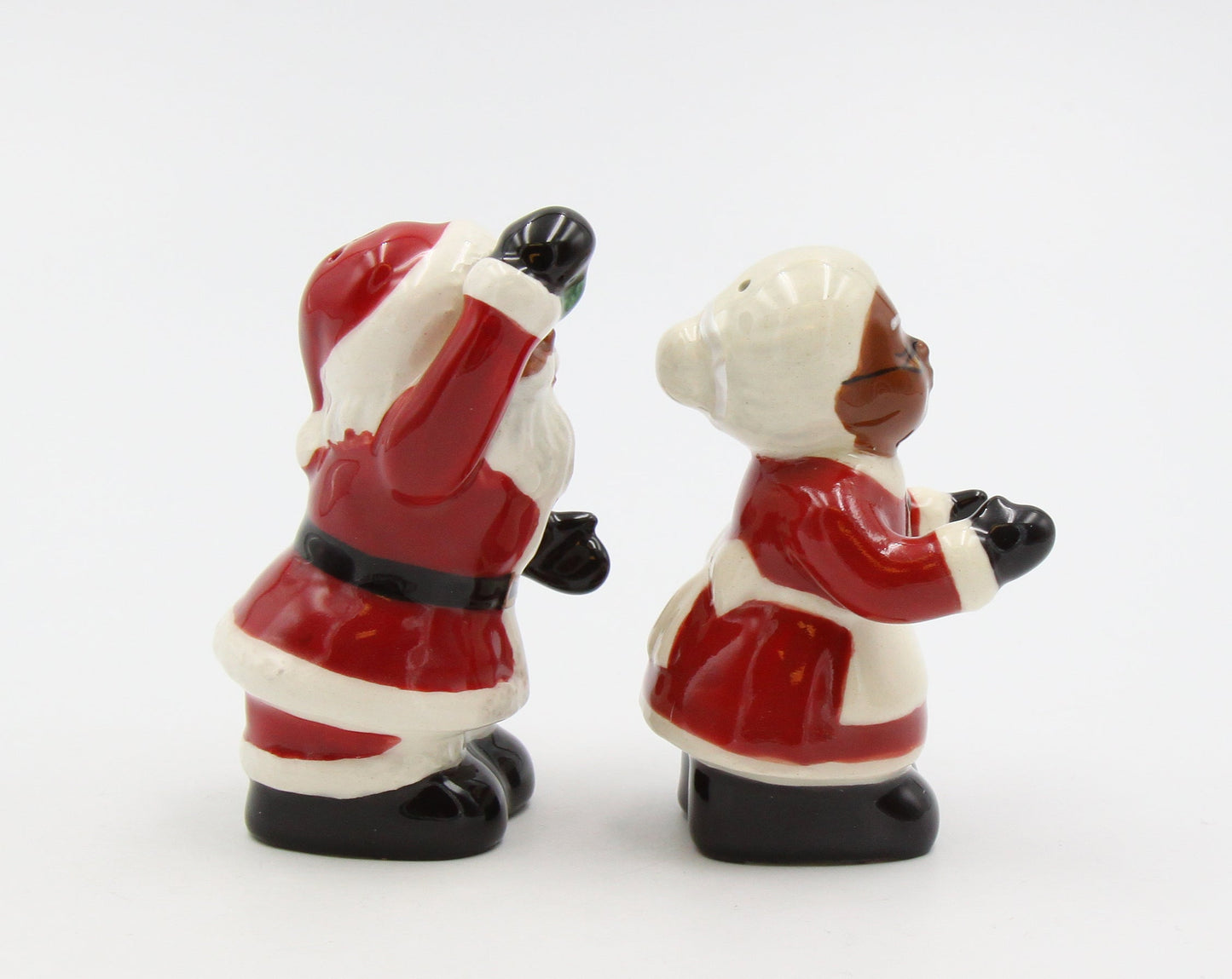 Ceramic African American Santa Couple Salt And Pepper Shakers Home Décor Gift for Her Gift for Mom Kitchen Decor