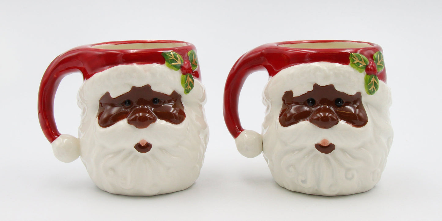African American Set Of 2 Santa Mug - kevinsgiftshoppe
