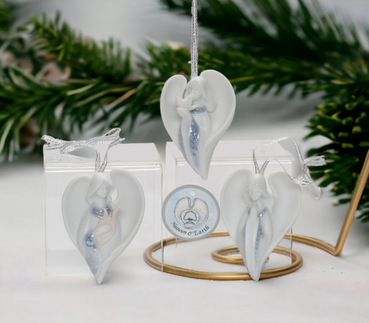 Ceramic Angel Christmas Tree Ornaments-Set of 3 Home Décor Gift for Her Gift for Mom Kitchen Décor Christmas Décor