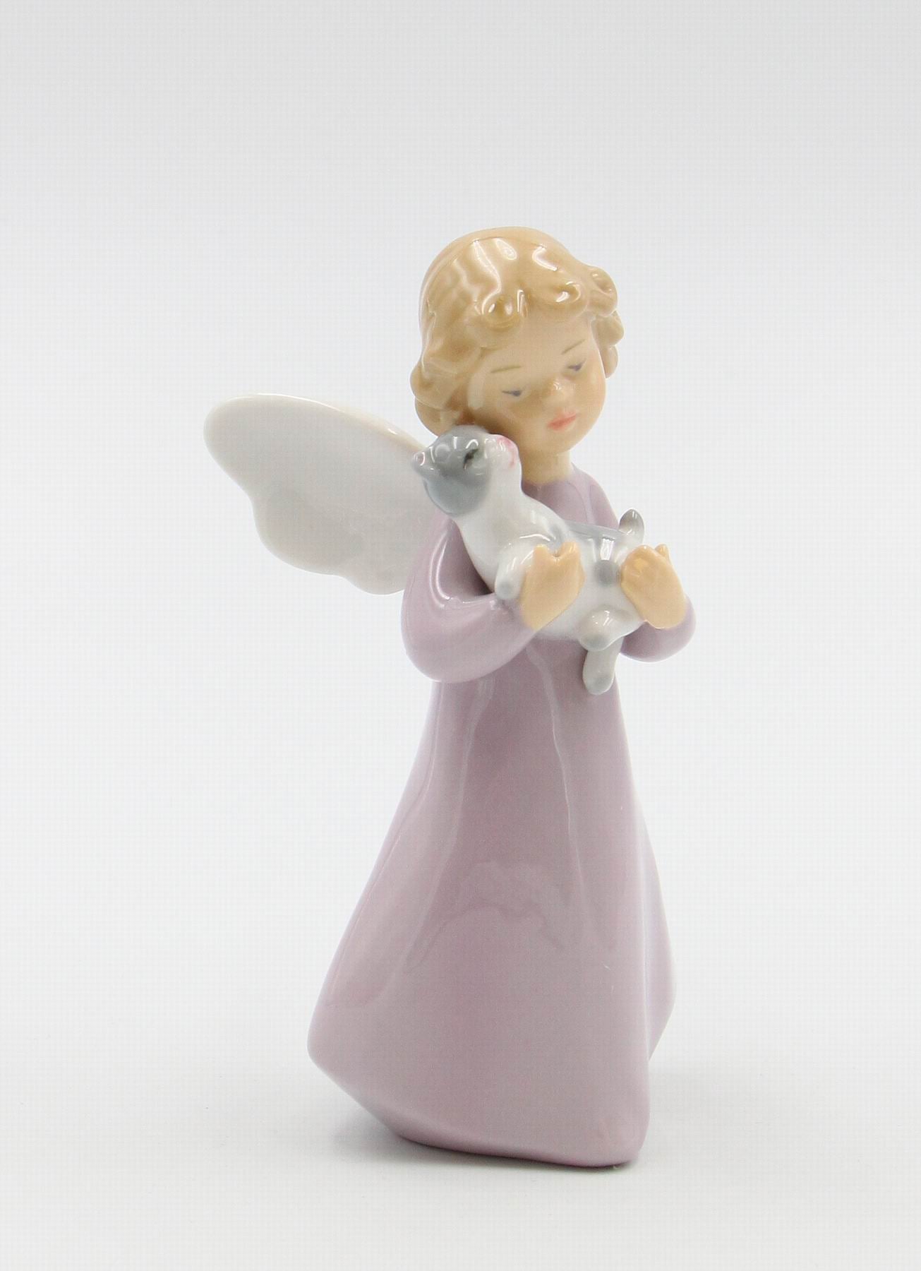 Ceramic Angel Holding Cat Figurine Home Décor Gift for Her Gift for Mom Kitchen Décor Cat Lovers Gift Pet Loss Gift