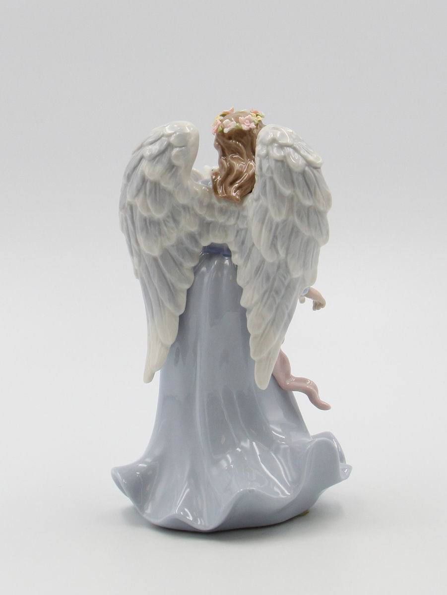 Ceramic Angel Holding Peace Dove Music Box Home Décor Religious Décor Religious Gift Church Décor Baptism Gift - Music