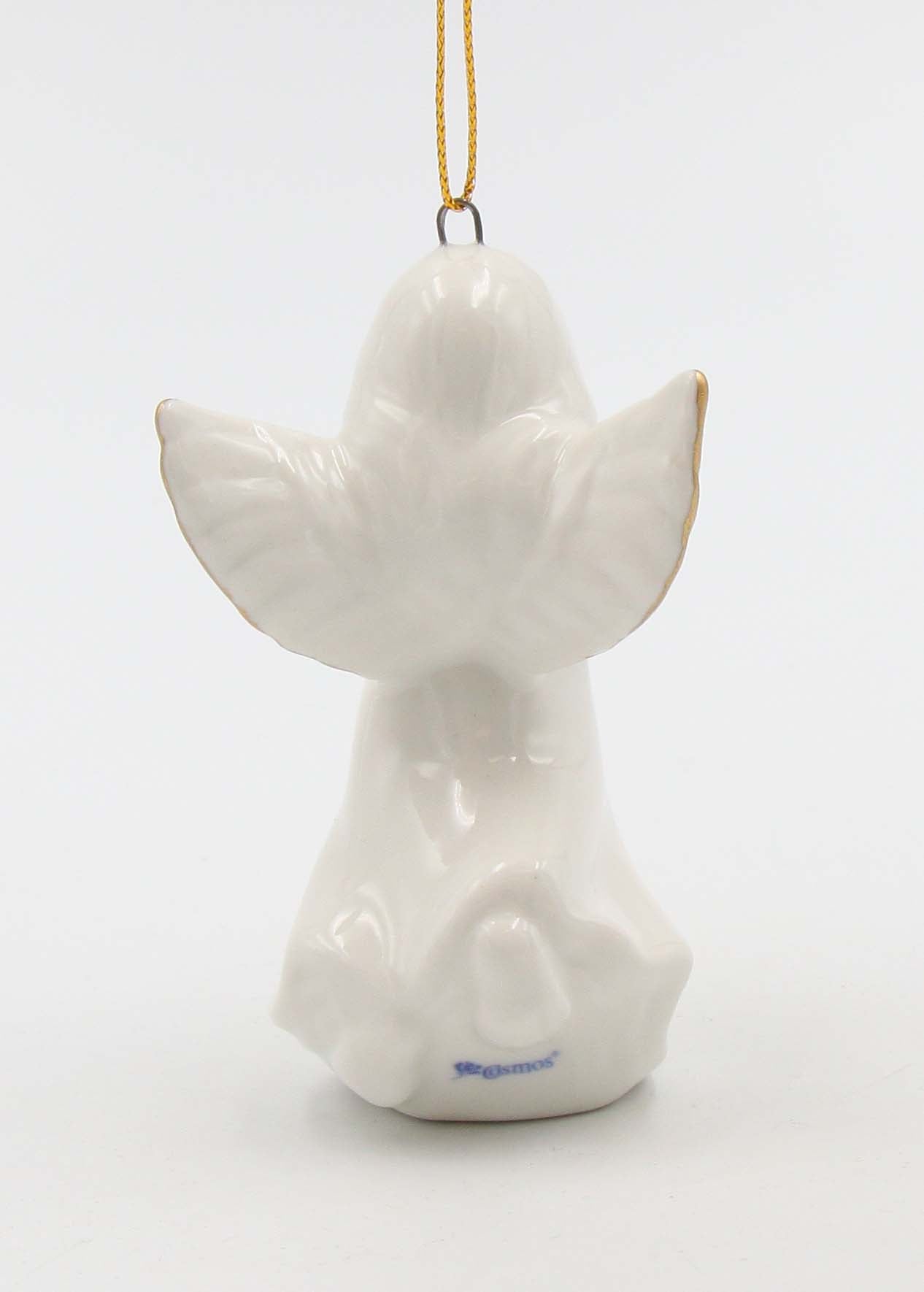 Ceramic Angel Holding Shamrock Ornament Christmas Décor Gift for Her Gift for Mom Irish Saint Patrick’s Day Décor