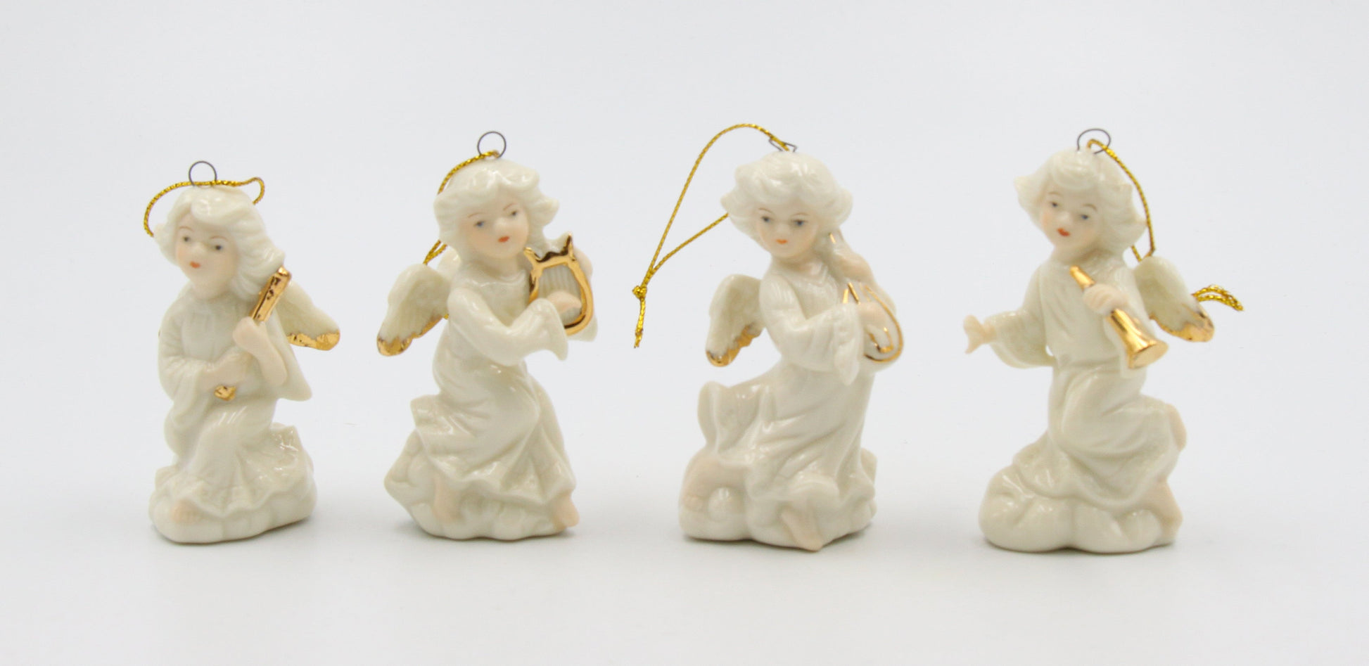 Ceramic Angel Ornaments-Set of 4 Religious Décor Religious Gift Church Décor Church Gift Baptism Gift - Holiday