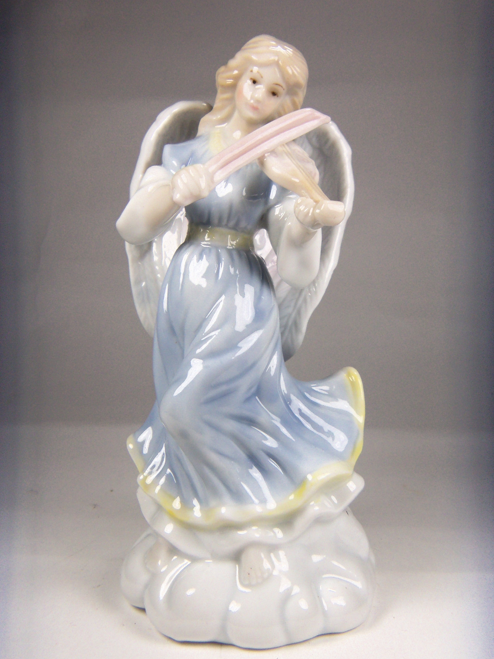 Ceramic Angel Playing Violin Figurine Religious Decor Religious Gift Gift for Her Gift for Mom Vintage Decor - Figurine