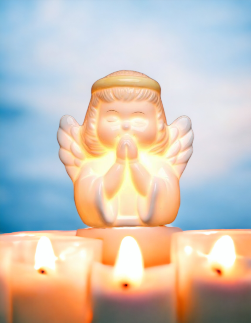 Ceramic Angel Plug-In Nightlight Religious Décor Religious Gift Church Décor Church Gift Baptism Gift - Night Lights &