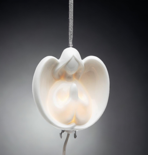 Ceramic Angel Praying Light Cover Ornament Home Décor Religious Décor Religious Gift Church Décor Baptism Gift