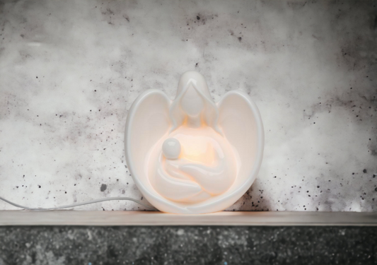 Ceramic Angel With Baby Night Light Home Décor Religious Décor Religious Gift Church Décor Baptism Gift Nursery Room