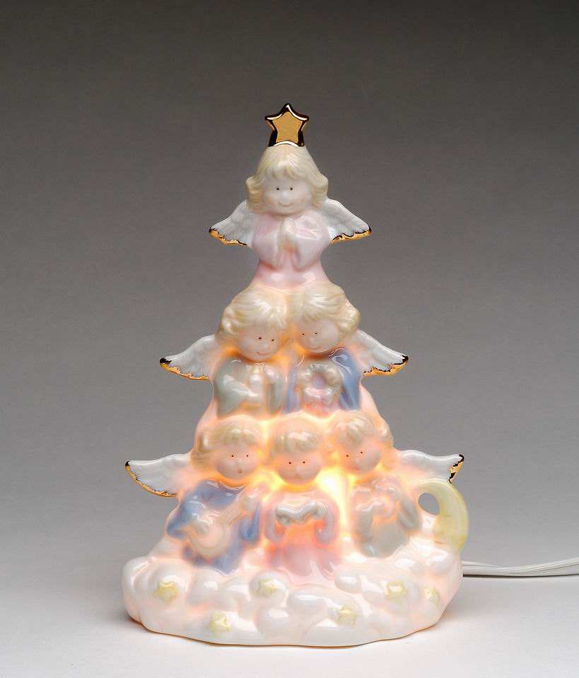 Ceramic Angels Nightlight Nursery Room Decor Religious Gift for Decor Baptism Gift Guardian Angel - Night Lights &