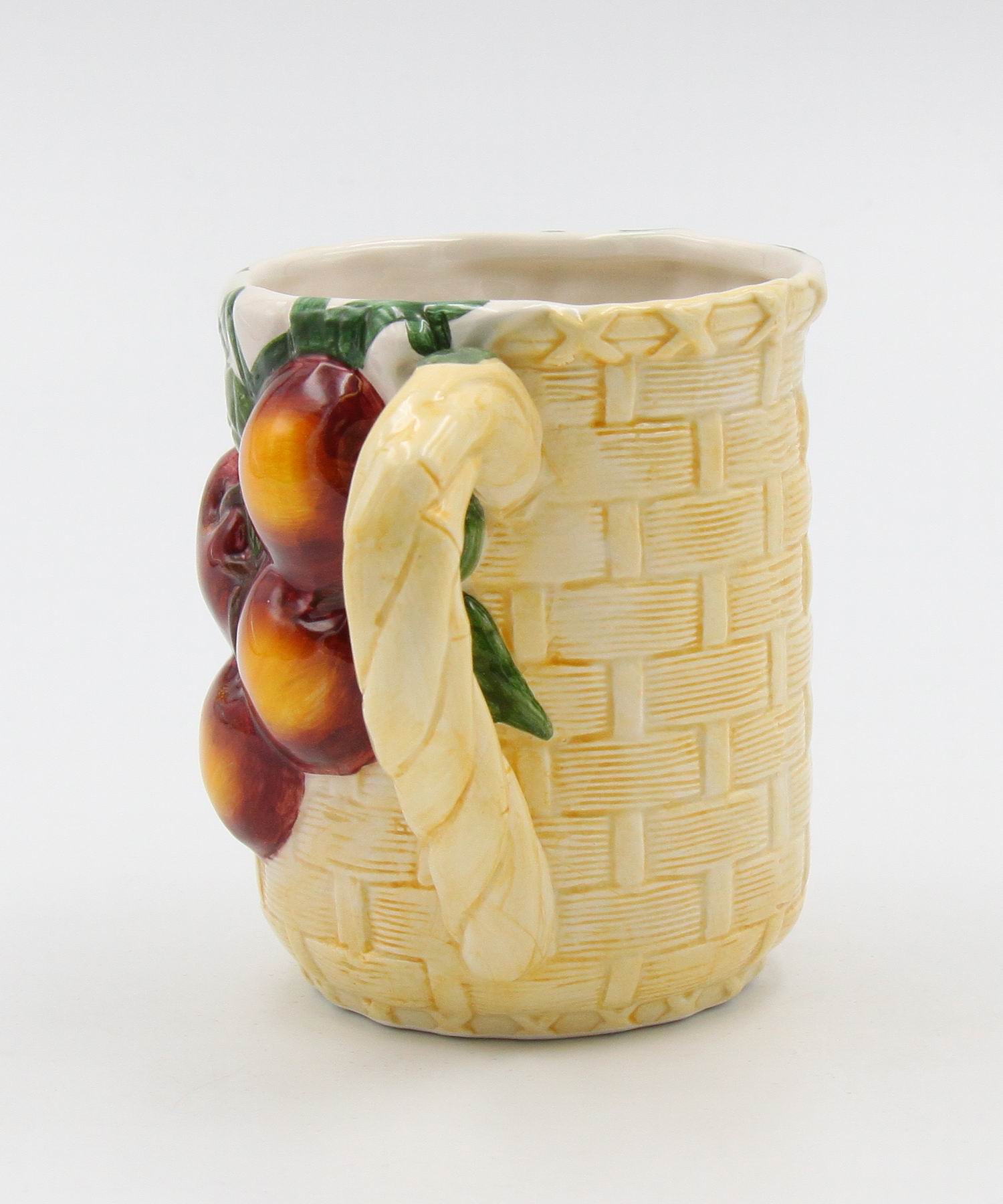 Ceramic Apple Basket Mug Home Décor Gift for Her Gift for Mom Kitchen Décor Farmhouse Décor Nature Lover Gift Vintage