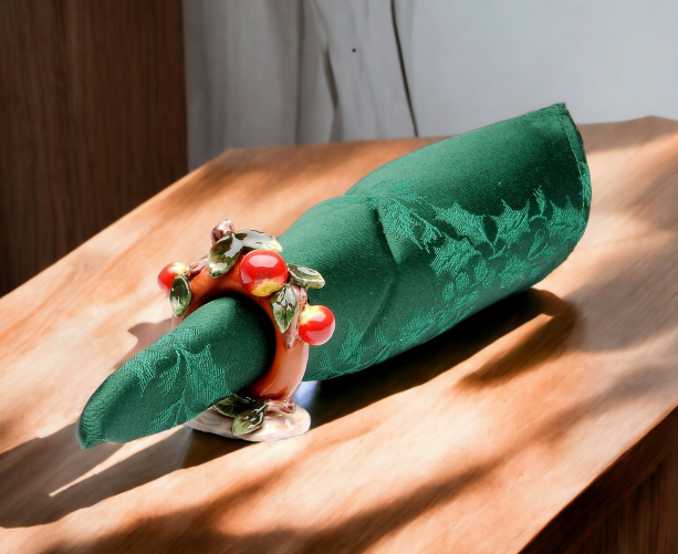 Ceramic Apple Napkin Holders-Set of 4 Home Décor Gift for Her Gift for Mom Farmhouse Kitchen Décor Vintage Decor