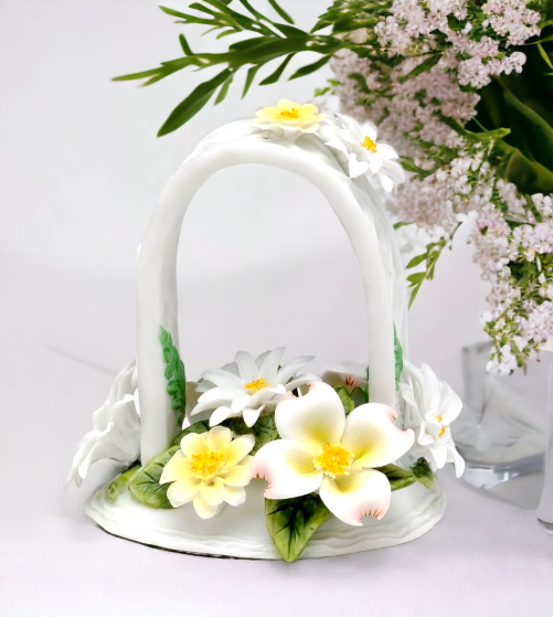 Ceramic Arch with Flowers Figurine Wedding Décor or Gift Anniversary Décor or Gift Home Décor Vanity Decor - Figurine