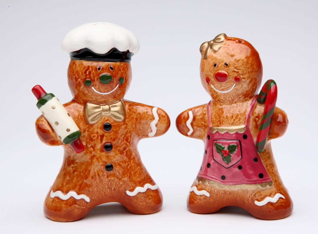Ceramic Baking Gingerbread Salt & Pepper Shakers Home Décor Gift for Her Gift for Mom Kitchen Décor Bakery Décor Café