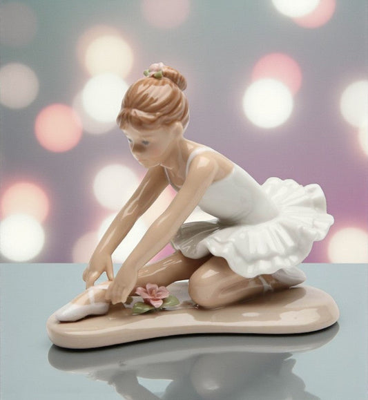 Ceramic Ballerina Dancer in Stretching Position Figurine Home Décor Gift for Her Gift for Daughter Gift for Ballerina