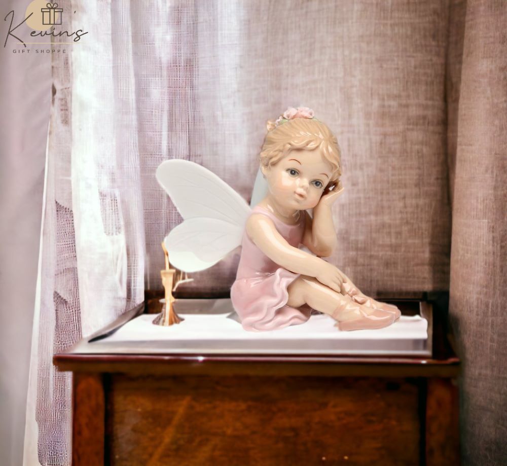Ceramic Ballerina Fairy Figurine Home Décor Gift for Her Gift for Daughter Gift for Ballerina Dancer - Figurines