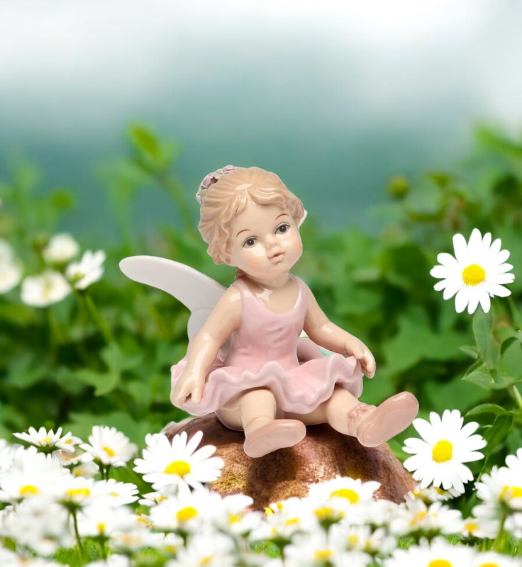 Ceramic Ballerina Girl in Pink Sitting Down Figurine Ballet Dancer Gift Gift for Daughter Gift for Her - Figurine
