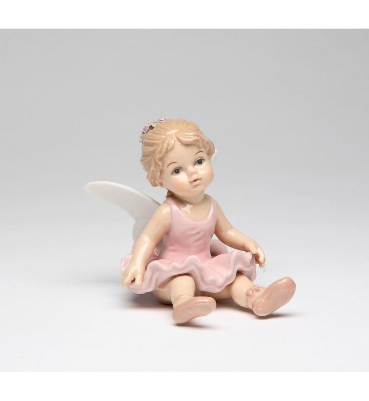 Ceramic Ballerina Girl in Pink Sitting Down Figurine Ballet Dancer Gift Gift for Daughter Gift for Her - Figurine