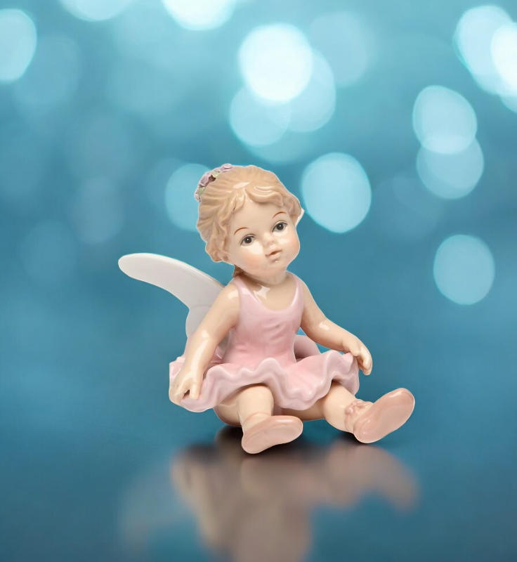 Ceramic Ballerina Girl in Pink Sitting Down Figurine Ballet Dancer Gift Gift for Daughter Gift for Her - Figurine