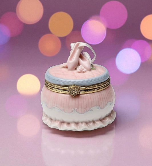 Ceramic Ballerina Shoe Hinge Box Home Décor Gift for Her Gift for Daughter Gift for Ballerina Dancer Vanity Decor
