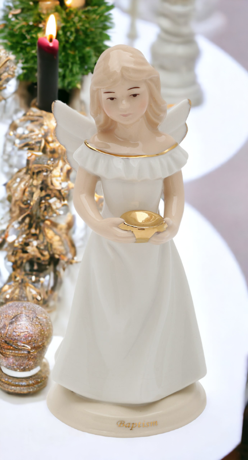Ceramic Baptism Angel Religious Décor Religious Gift Church Décor Church Gift Baptism Gift - Figurine