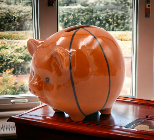 Ceramic Basketball Piggy Bank Home Décor Gift for Him Gift for Dad Gift for Son Daughter Kid’s Room Décor Game Room