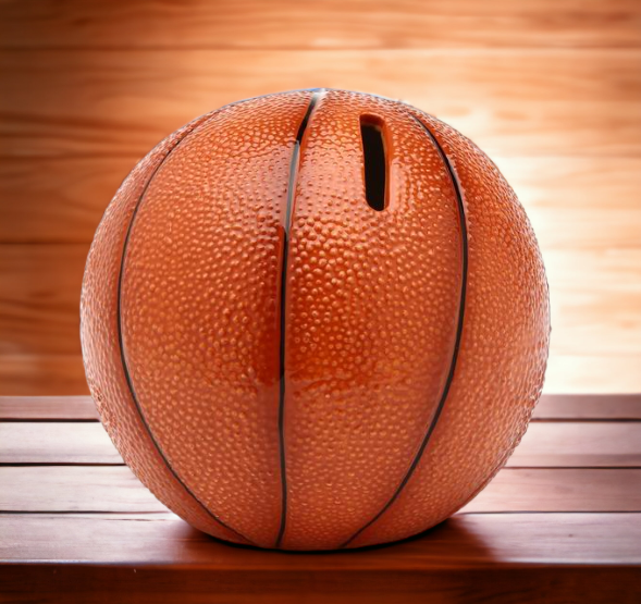 Ceramic Basketball Piggy Bank Home Décor Gift for Him Gift for Dad Gift for Son Kid’s Room Décor Game Room Decor