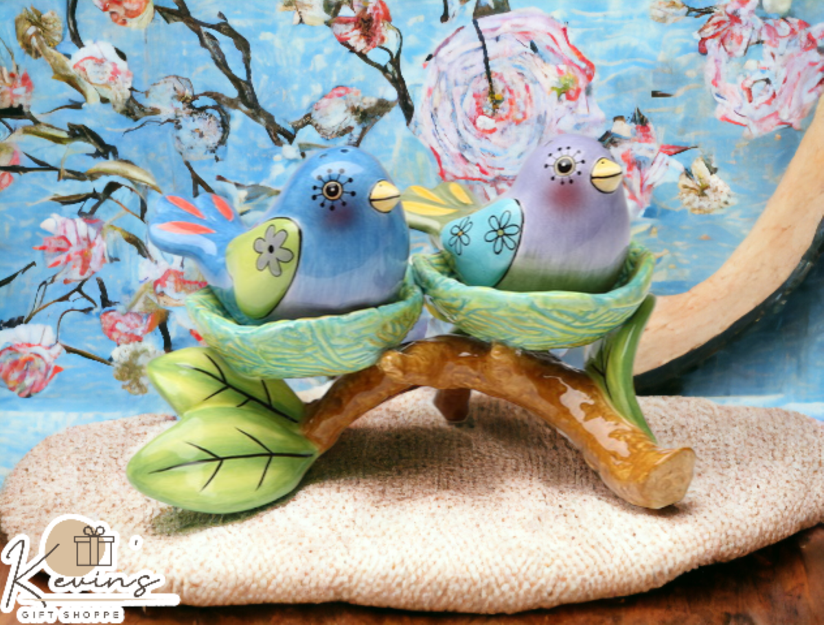 Ceramic Bird Nest Salt and Pepper Shakers and Tealight Candle Holders Home Décor Gift for Her Gift for Mom Kitchen