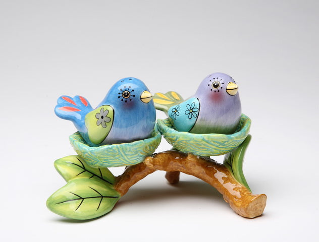 Ceramic Bird Nest Salt and Pepper Shakers and Tealight Candle Holders Home Décor Gift for Her Gift for Mom Kitchen