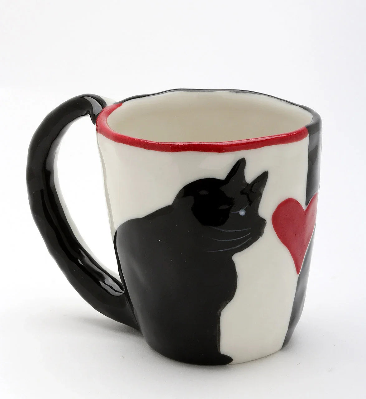 Ceramic Black and White Cat Mug Cat Lover Gift Kitchen Decor Gift for Her - Mugs