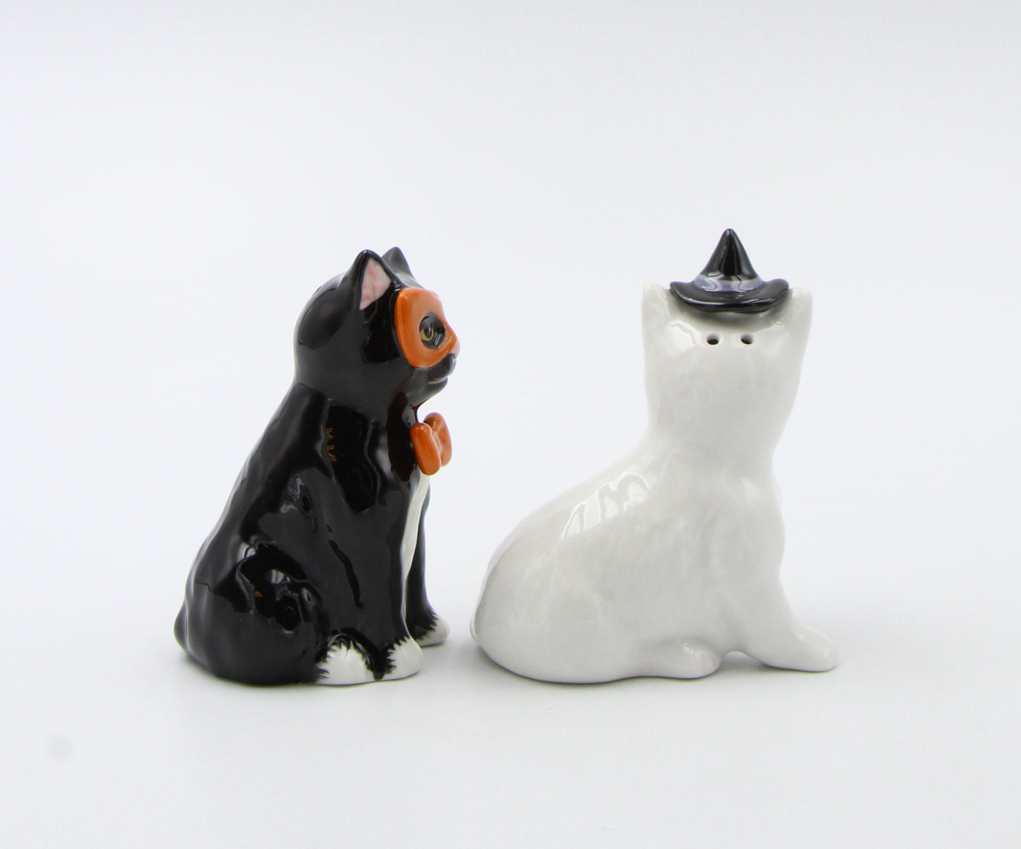 Ceramic Black and White Cats in Costumes Salt and Pepper Home Décor Gift for Her Mom Kitchen Décor Cat Lovers Gift Pet