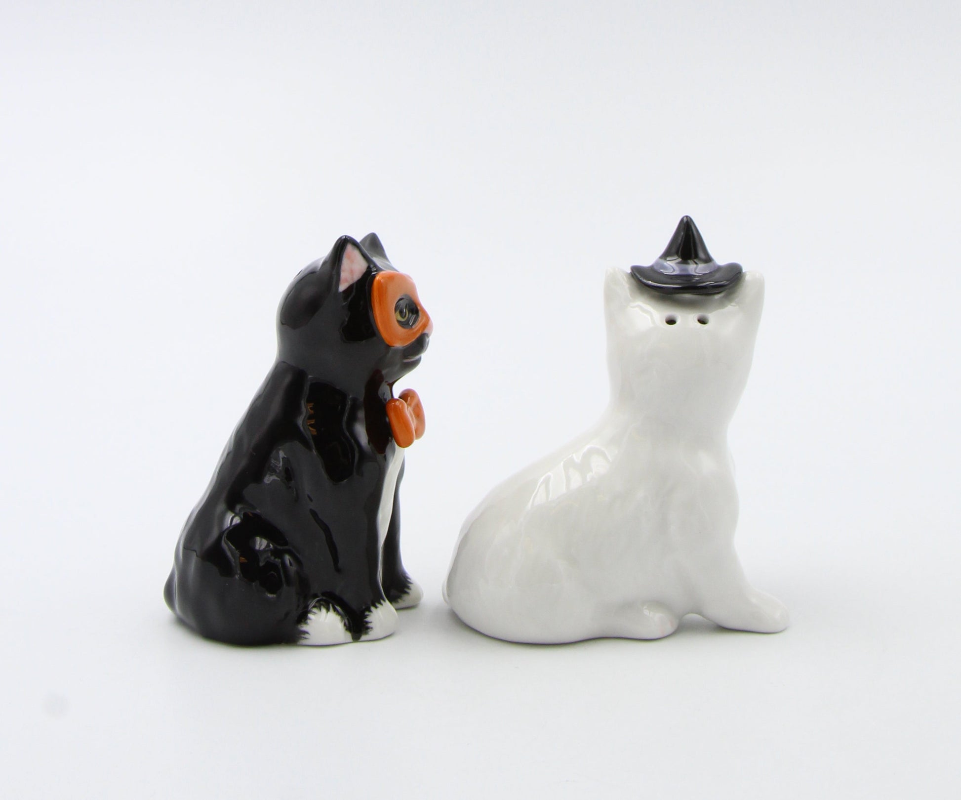 Ceramic Black and White Cats in Costumes Salt and Pepper Home Décor Gift for Her Mom Kitchen Décor Cat Lovers Gift Pet