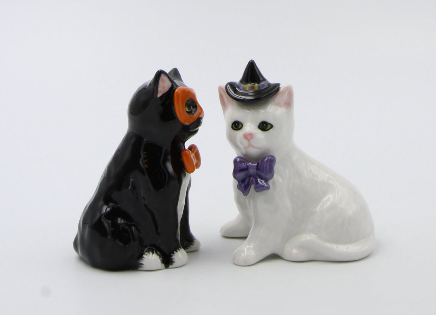 Ceramic Black and White Cats in Costumes Salt and Pepper Home Décor Gift for Her Mom Kitchen Décor Cat Lovers Gift Pet