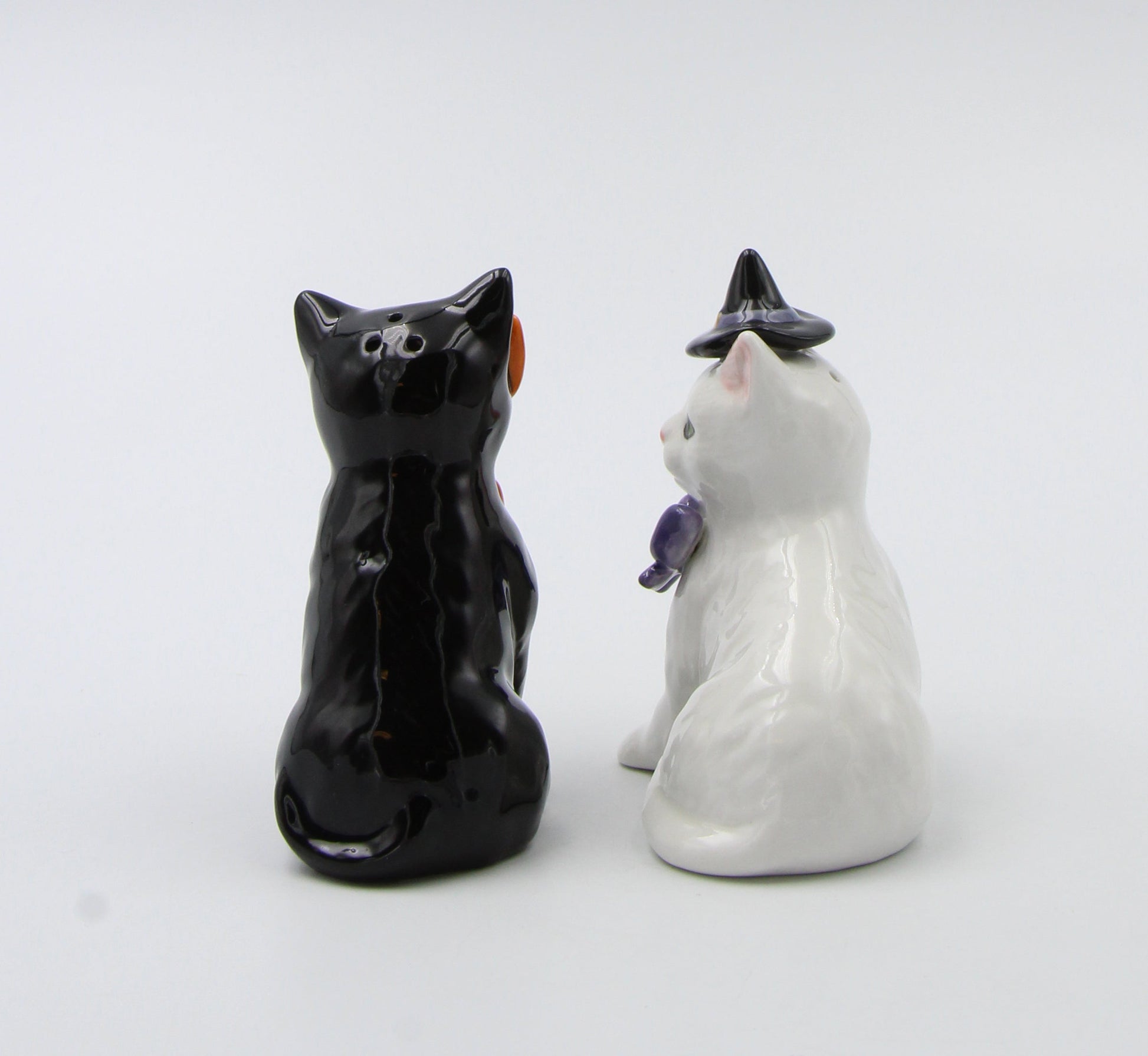 Ceramic Black and White Cats in Costumes Salt and Pepper Home Décor Gift for Her Mom Kitchen Décor Cat Lovers Gift Pet