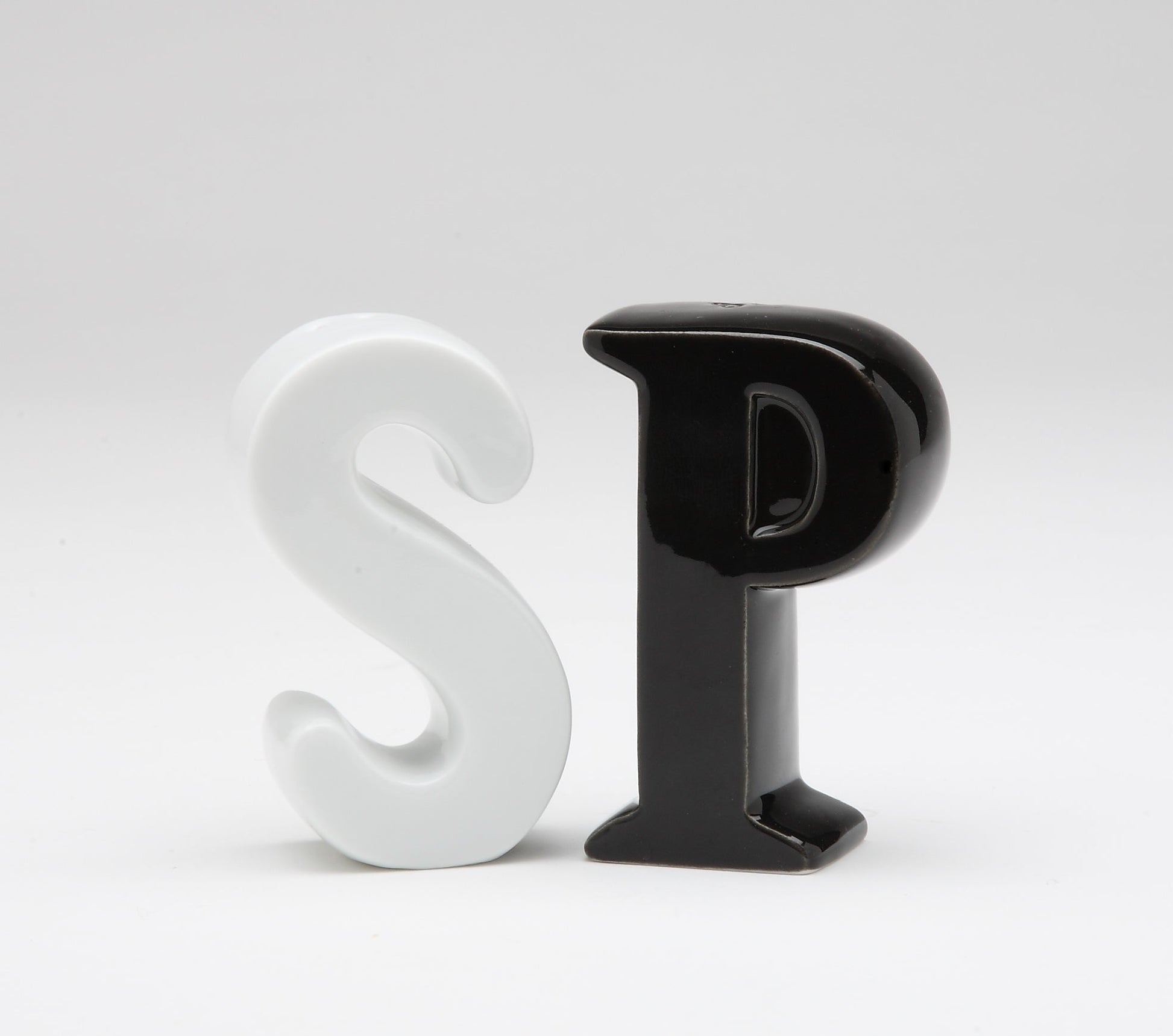 Ceramic Black and White SP Salt and Pepper Shakers Home Décor Gift for Her Gift for Mom Kitchen Décor - Salt & Pepper