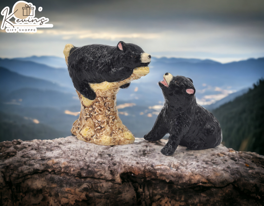 Ceramic Black Bear Salt & Pepper Shakers Home Décor Gift for Her Gift for Mom Kitchen Décor Cabin Decor - Salt & Pepper
