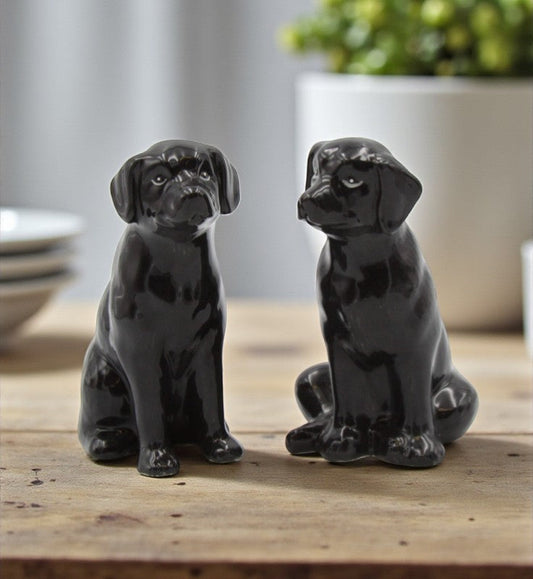 Ceramic Black Labrador Salt And Pepper Shakers Home Décor Gift for Her Gift for Mom Kitchen Décor Gift for Dog Lover