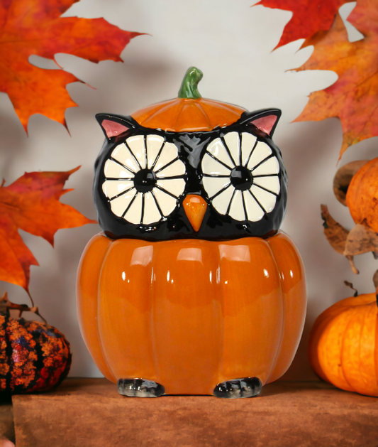 Ceramic Black Owl Pumpkin Candy Box Home Décor Gift for Her Gift for Mom Kitchen Décor Fall Décor Halloween Décor