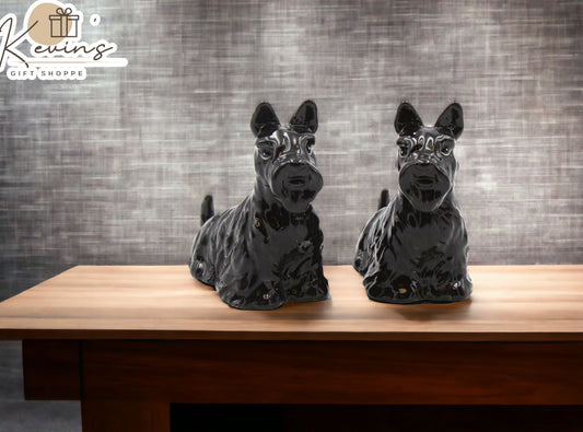 Ceramic Black Scottish Terrier Salt And Pepper Shakers Home Décor Gift for Her Gift for Mom Kitchen Décor Dog Lover