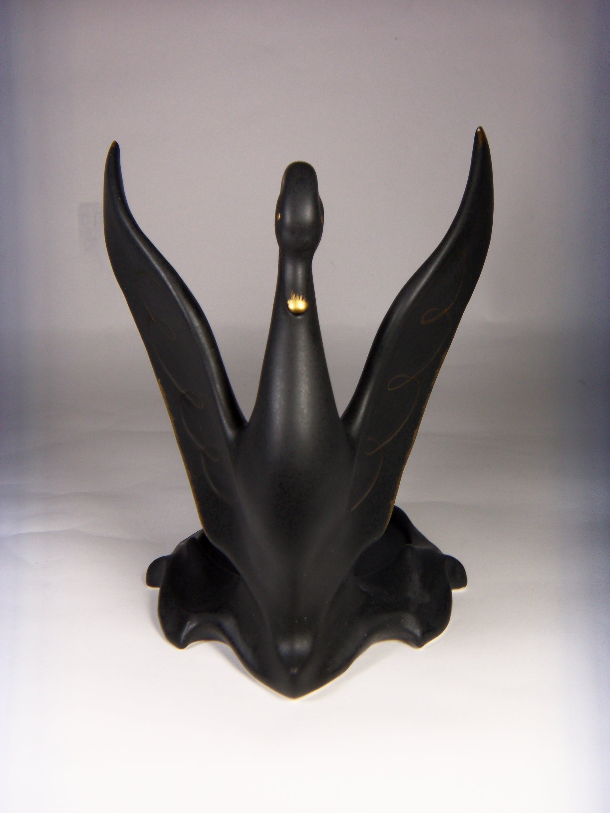 Ceramic Black Swan Figurine Modern Home Decor Gift for Her Gift for Ballerina Dancer - Figurine