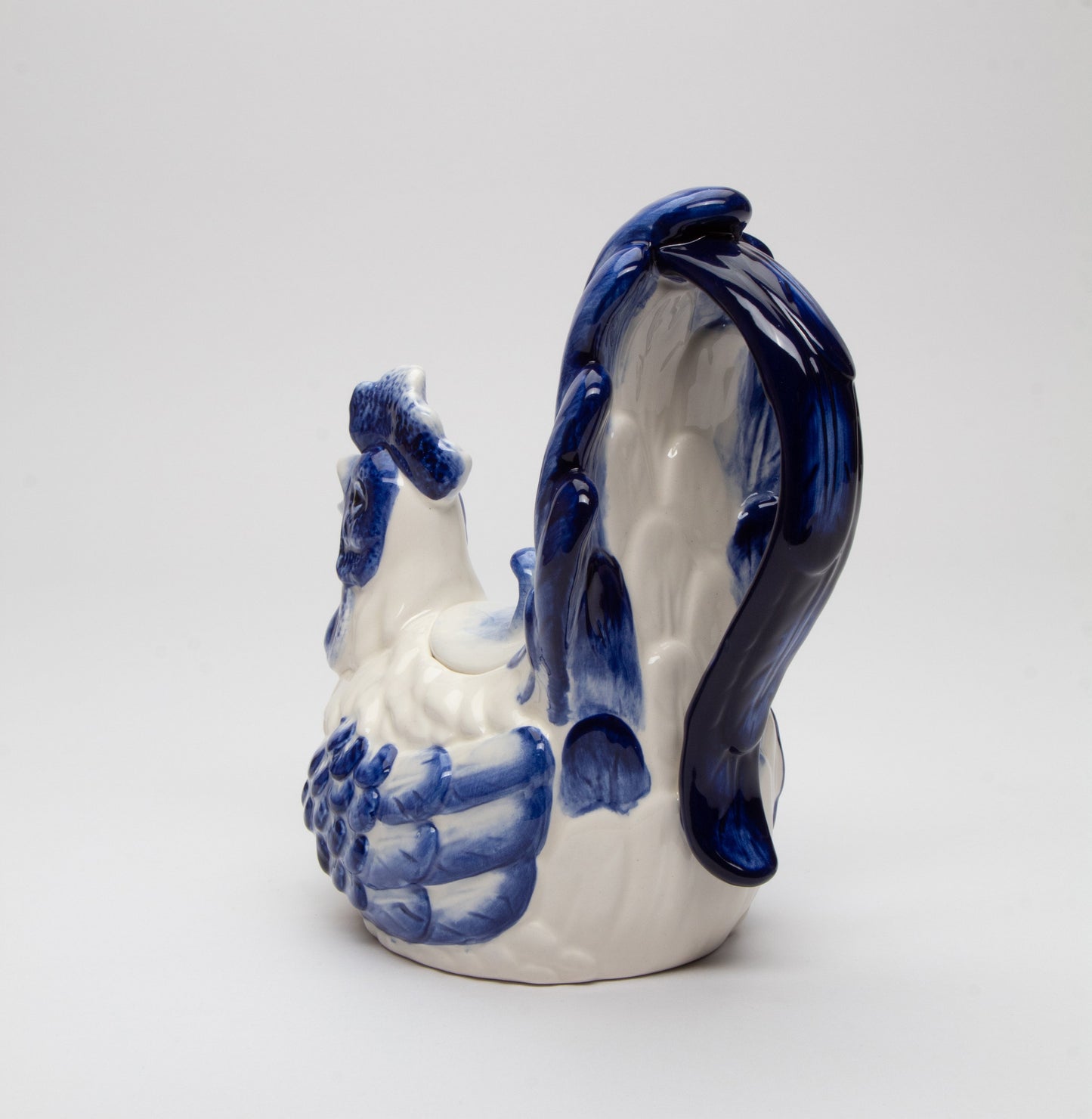 Ceramic Blue and White Rooster Teapot Gift for Her Gift for Mom Tea Party Décor Café Décor Fall Thanksgiving Décor