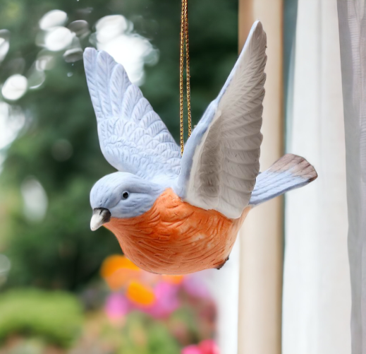 Ceramic Blue Bird Ornament Home Décor Gift for Her Gift for Mom Kitchen Décor Birdwatcher Gift Vintage Decor Christmas