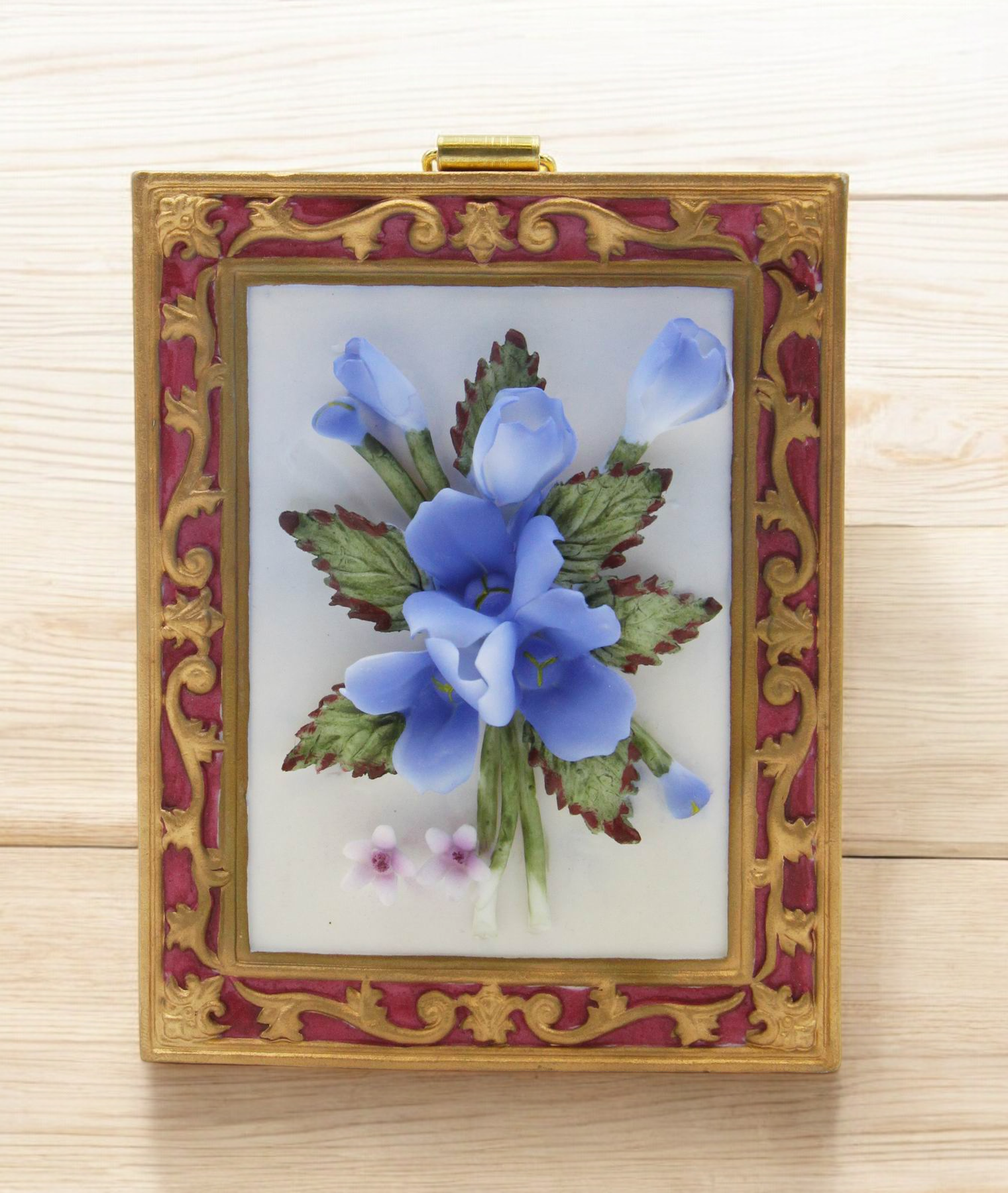 Ceramic Blue Bonnet Flower Wall Plaque Texas Flower Texas Home Decor Spring Decor Gift for Mom - wall decor