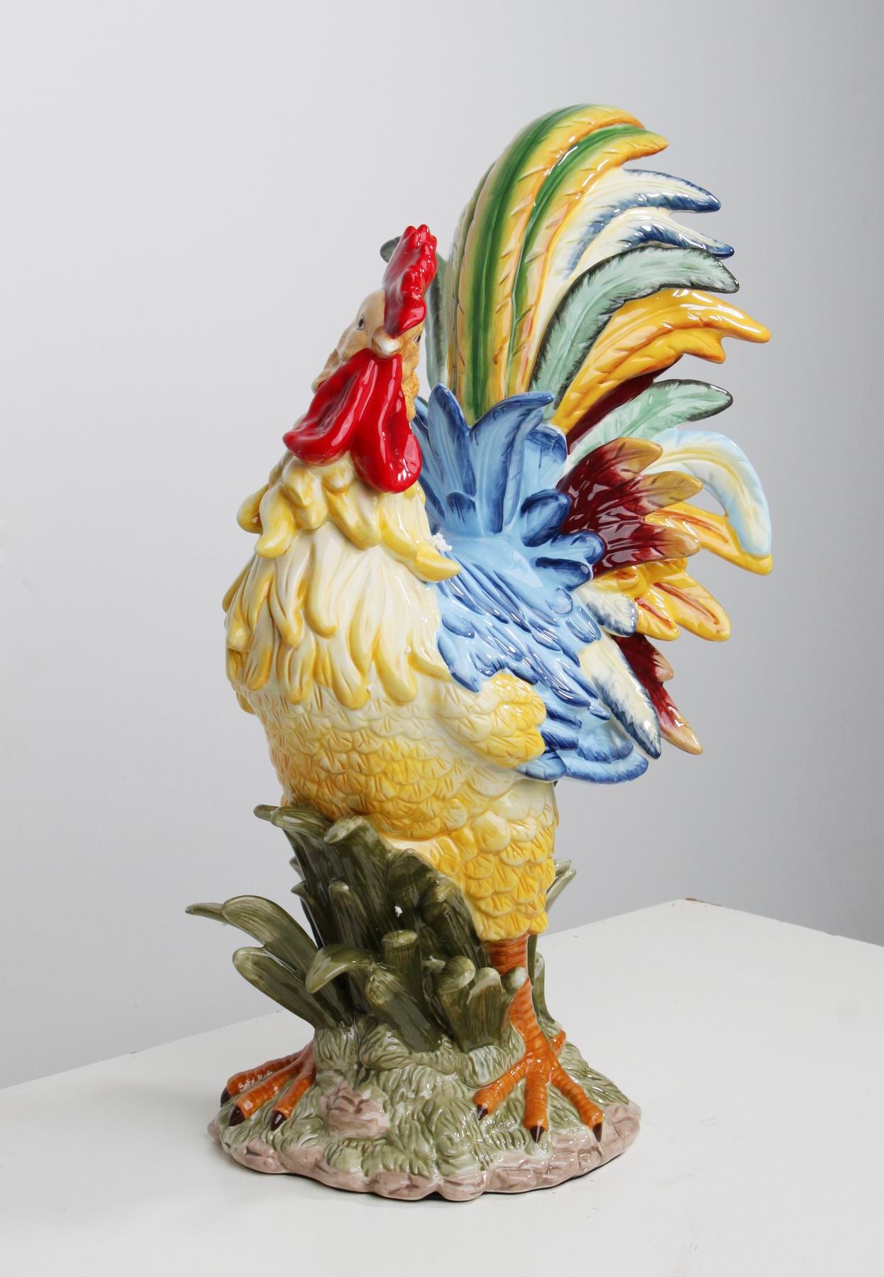 Ceramic Blue Rooster Figurine Home Décor Gift for Her Gift for Mom Kitchen Décor Farmhouse Décor Fall Decor