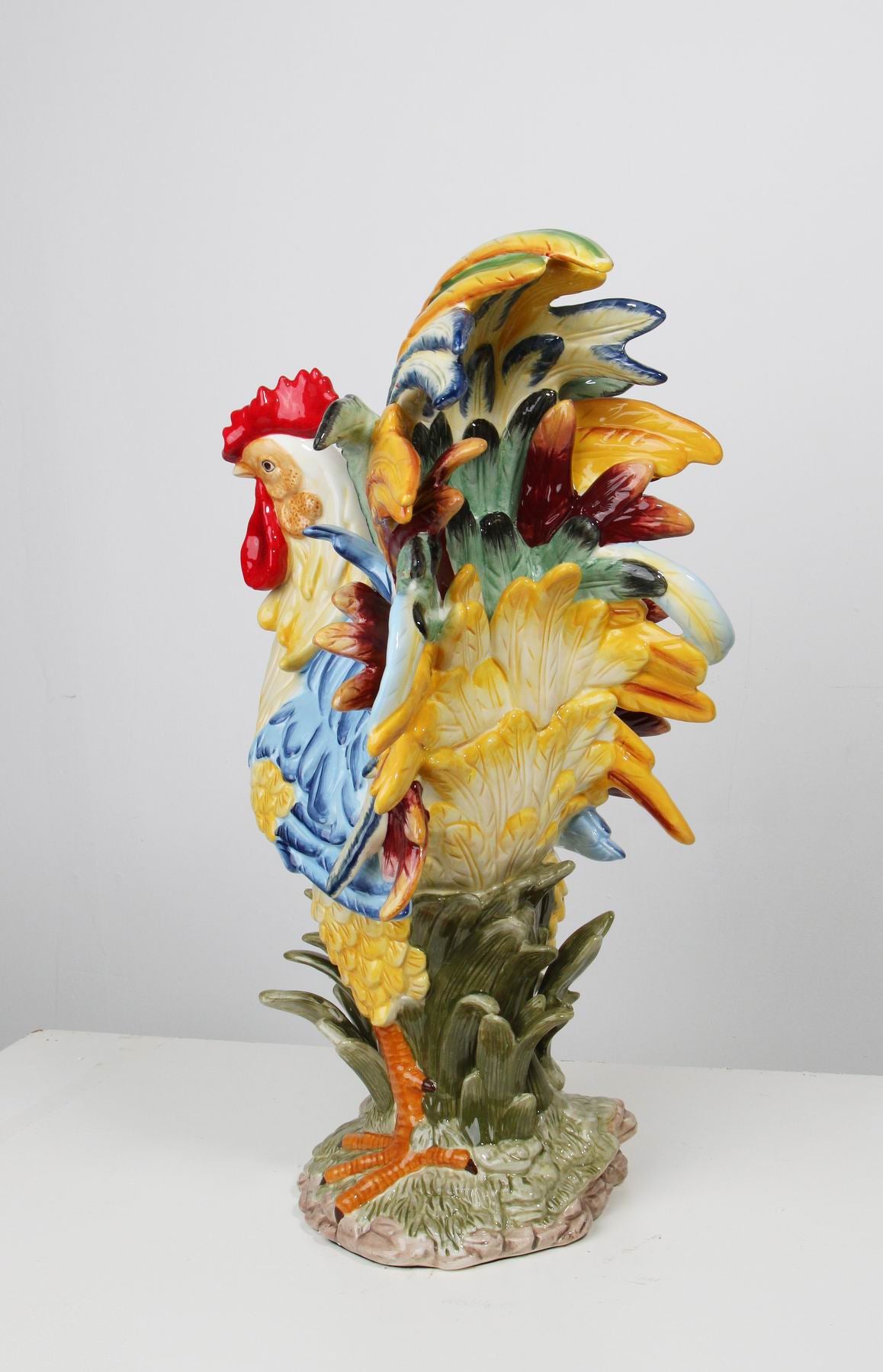 Ceramic Blue Rooster Figurine Home Décor Gift for Her Gift for Mom Kitchen Décor Farmhouse Décor Fall Decor