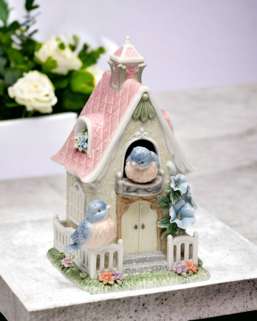 Ceramic Bluebird Birdhouse Music Box Home Décor Gift for Her Gift for Mom Kitchen Décor Birdwatcher Gift Vintage Decor
