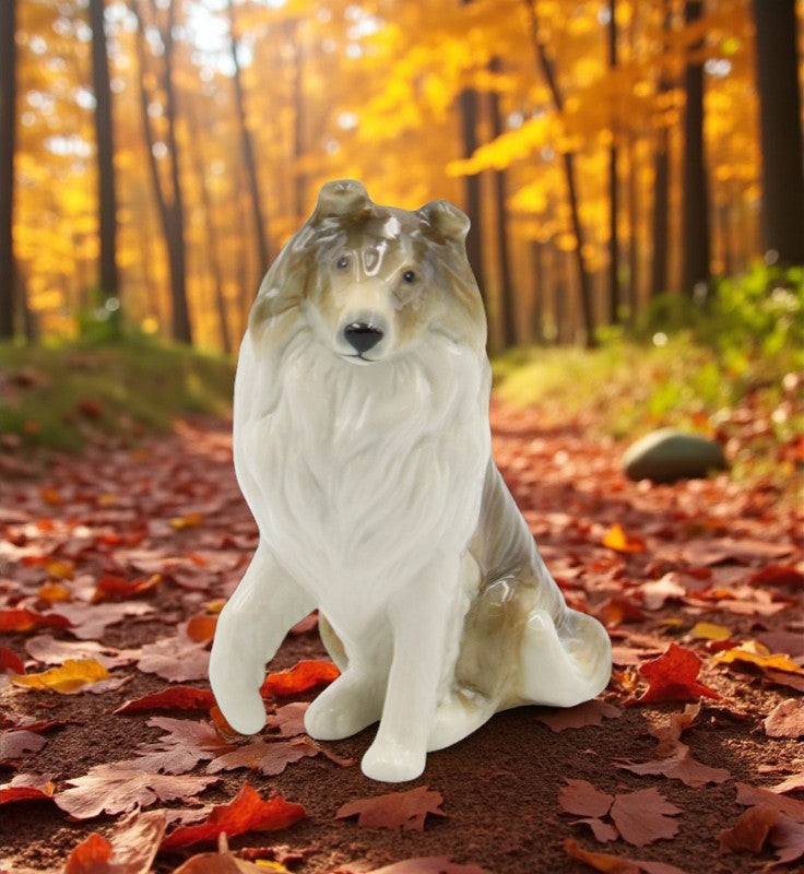 Ceramic Border Collie Dog Figurine Lassie Come Home Home Décor Gift for Her Gift for Mom Kitchen Décor Dog Lover Gift