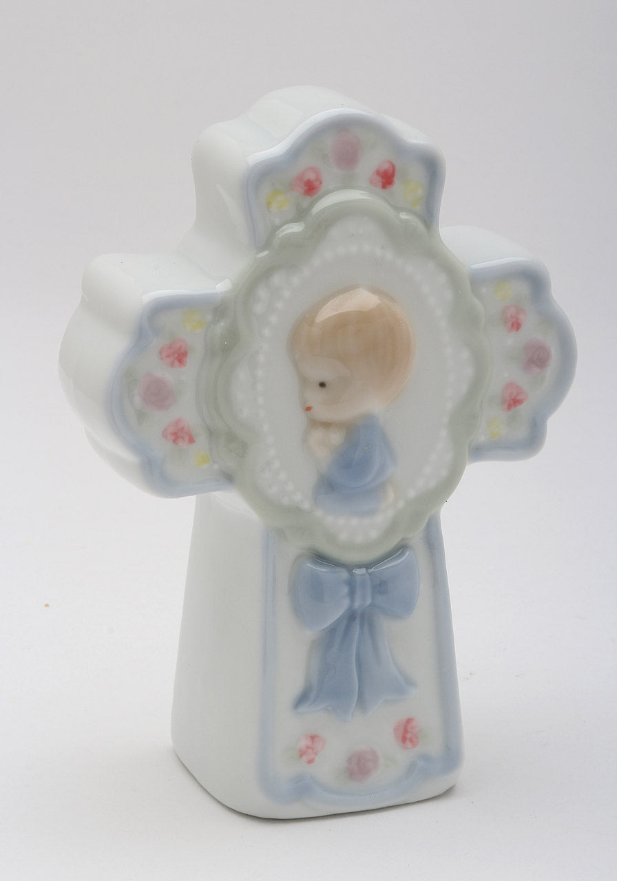 Ceramic Boy On A Cross Plug-In Night Light Religious Décor Religious Gift Church Décor Church Gift Baptism Gift - Night