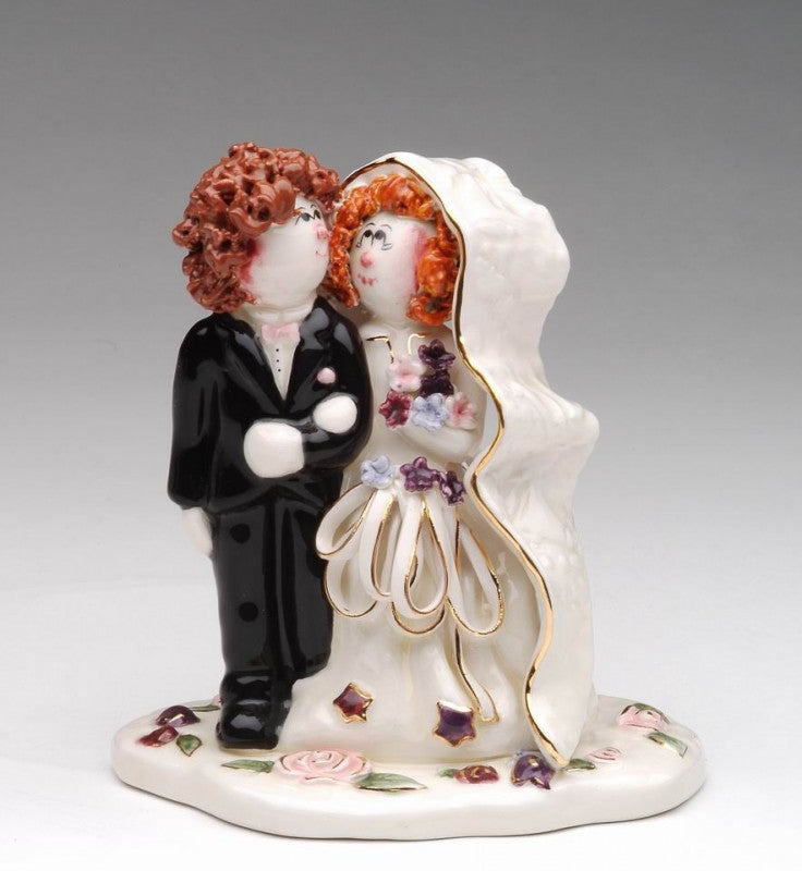 Ceramic Bride and Groom Wedding Cake Topper Wedding Decor Wedding Gift - cake topper